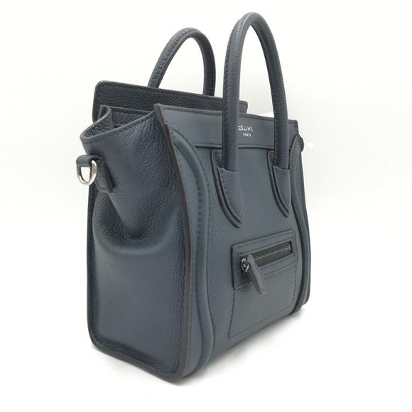Celine Luggage Nano Leather Shopper Bag Blue - Picture 3 of 11